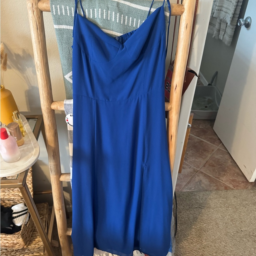 Blue midi length dress